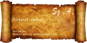 Sztrul Antal névjegykártya